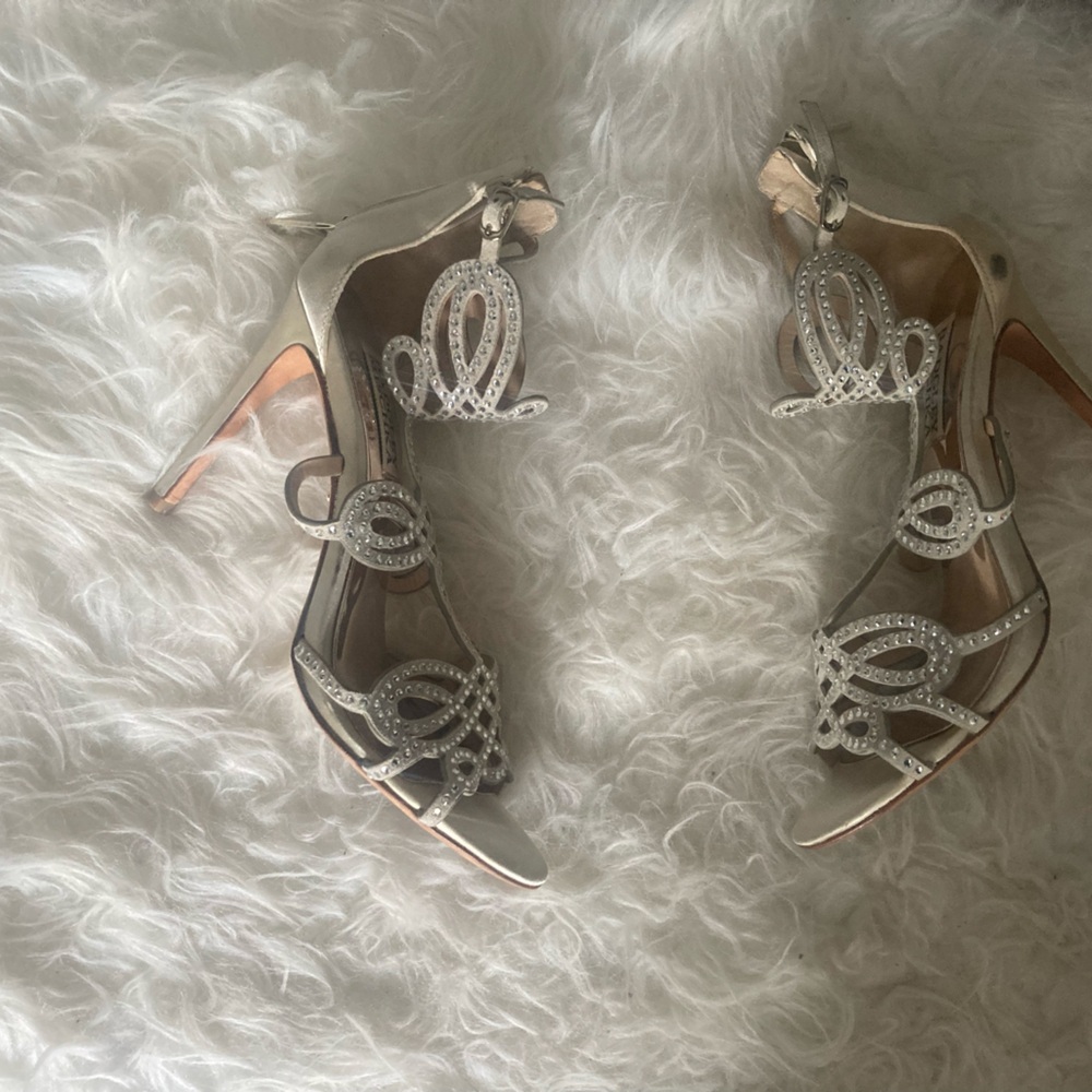 Badgley Mischka Silver Glamour Heels 6.5